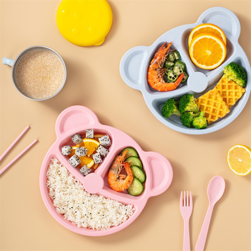 Baby Food Menu - 3개 세트 밀짚 어린이 식기 세트