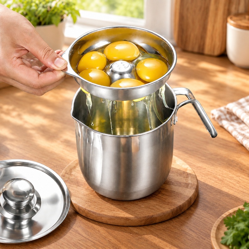 Baby Food Strainer - 304 스테인리스 스틸 재질의 계란 노른자