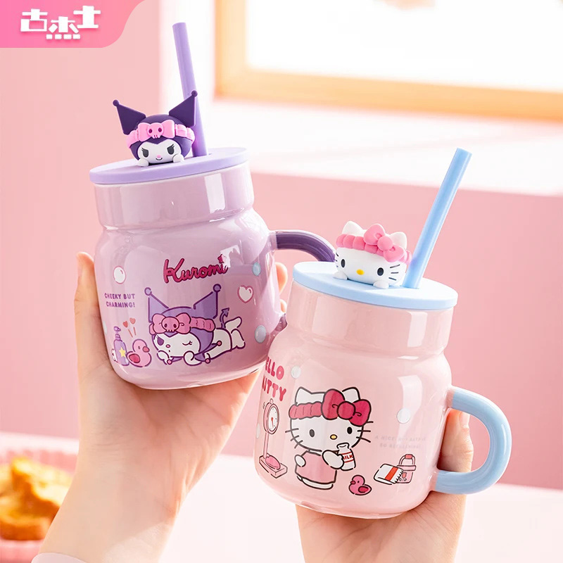 Training Cup Straw - 산리오 450ml 세라믹 머그컵 헬로키티 쿠로미