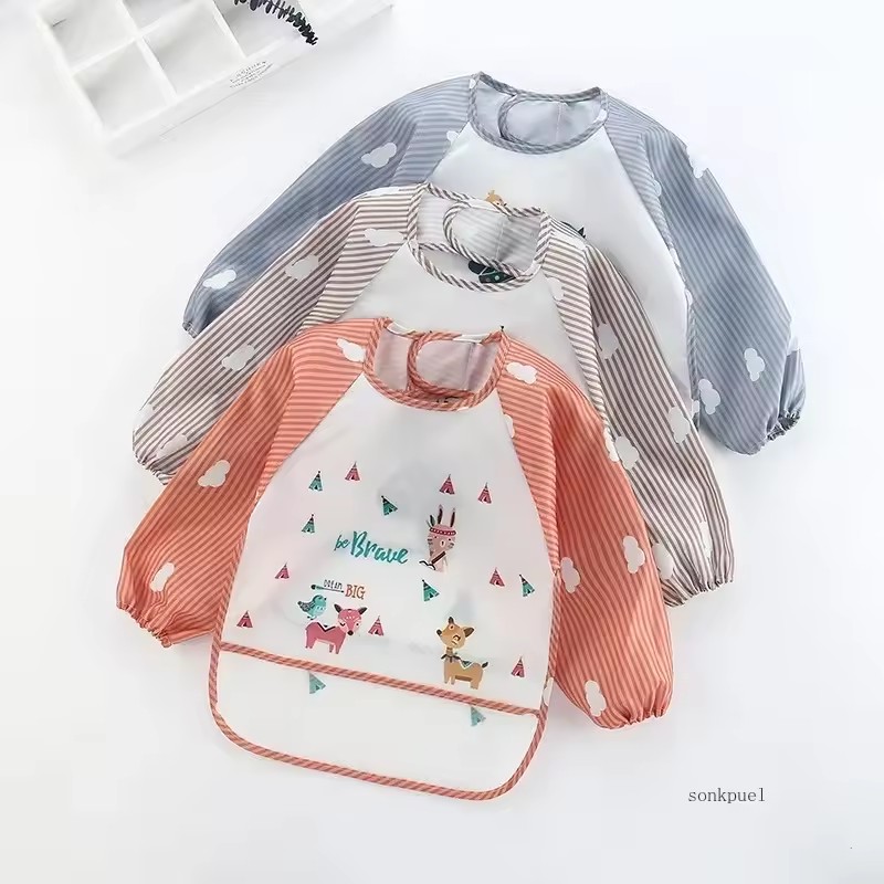 Baby Food Apron - 1-5개입 1-3세 아기용 긴팔 스카프 방수