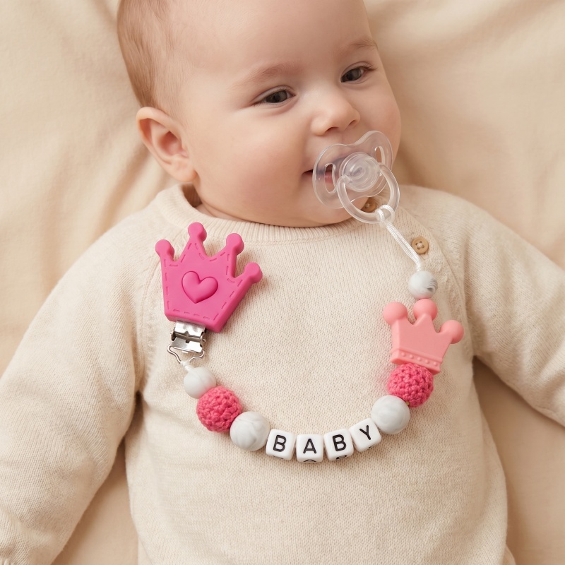Baby Food Name - 맞춤형 아기 공갈젖꼭지 클립, 이름 각인