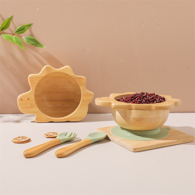 아기 나무 식기 세트 공룡 대나무 나무 접시 그릇 실리 - Baby Food Menu 리뷰 및 가격