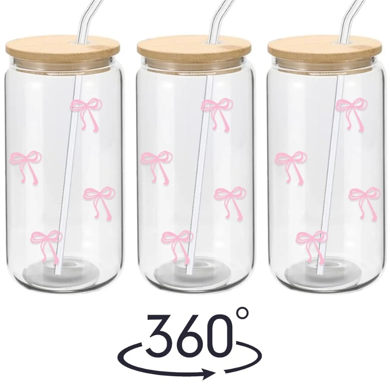 귀여운 리본 유리컵 500ml 텀블러 메이슨자 모양 병 - Training Cup Straw 리뷰 및 가격