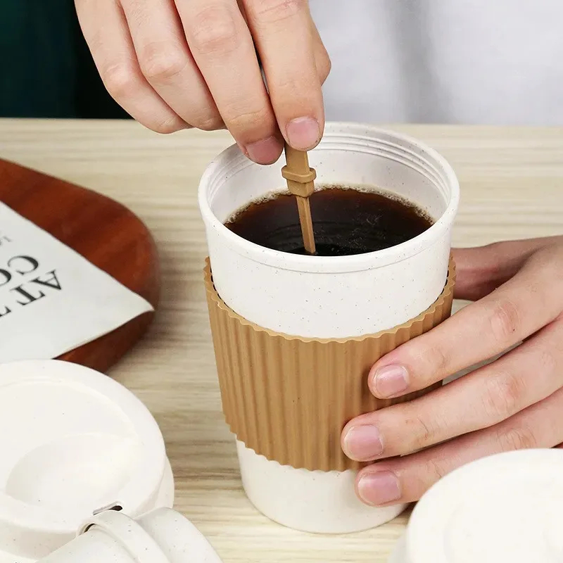 뚜껑이 달린 커피 컵 밀 빨대, 재사용 가능한 휴대용  - Training Cup Straw 리뷰 및 가격