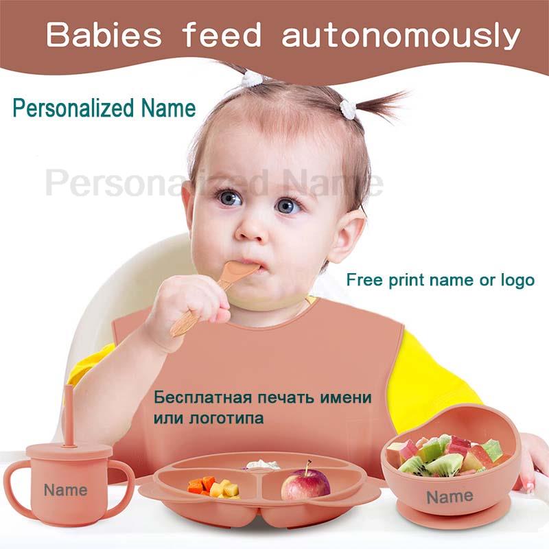 아이들을위한 맞춤형 이름 식기 실리콘 흡입 컵 접시 그 - Baby Food Menu 리뷰 및 가격