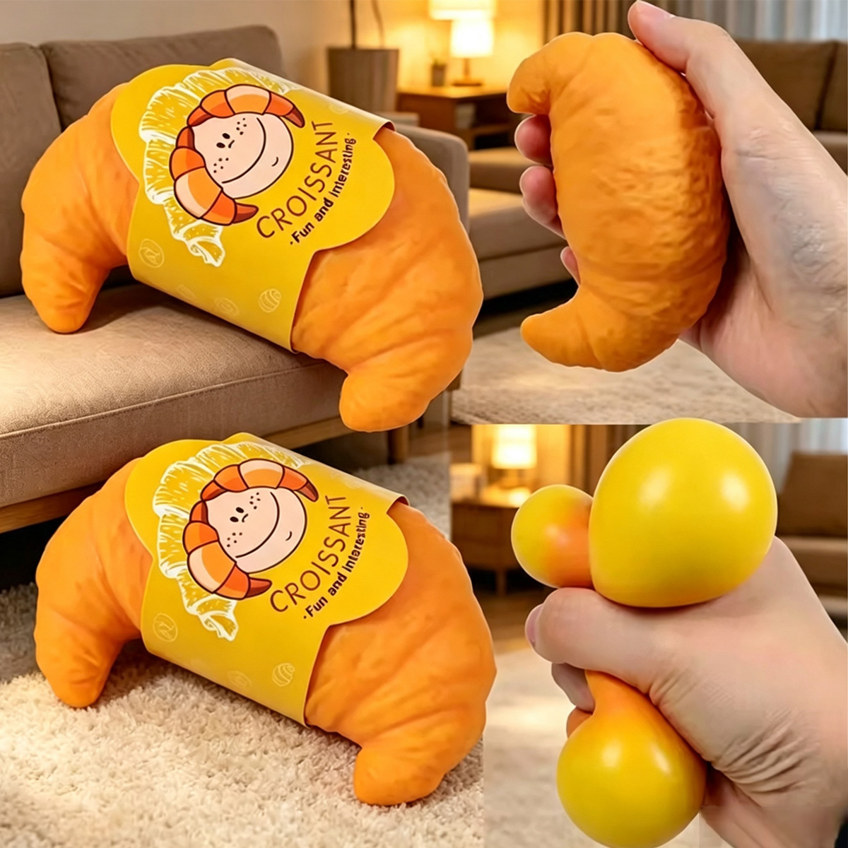 1/2/3개 크루아상 빵 스트레스 해소 장난감, 사실적 - Baby Food Toy 리뷰 및 가격