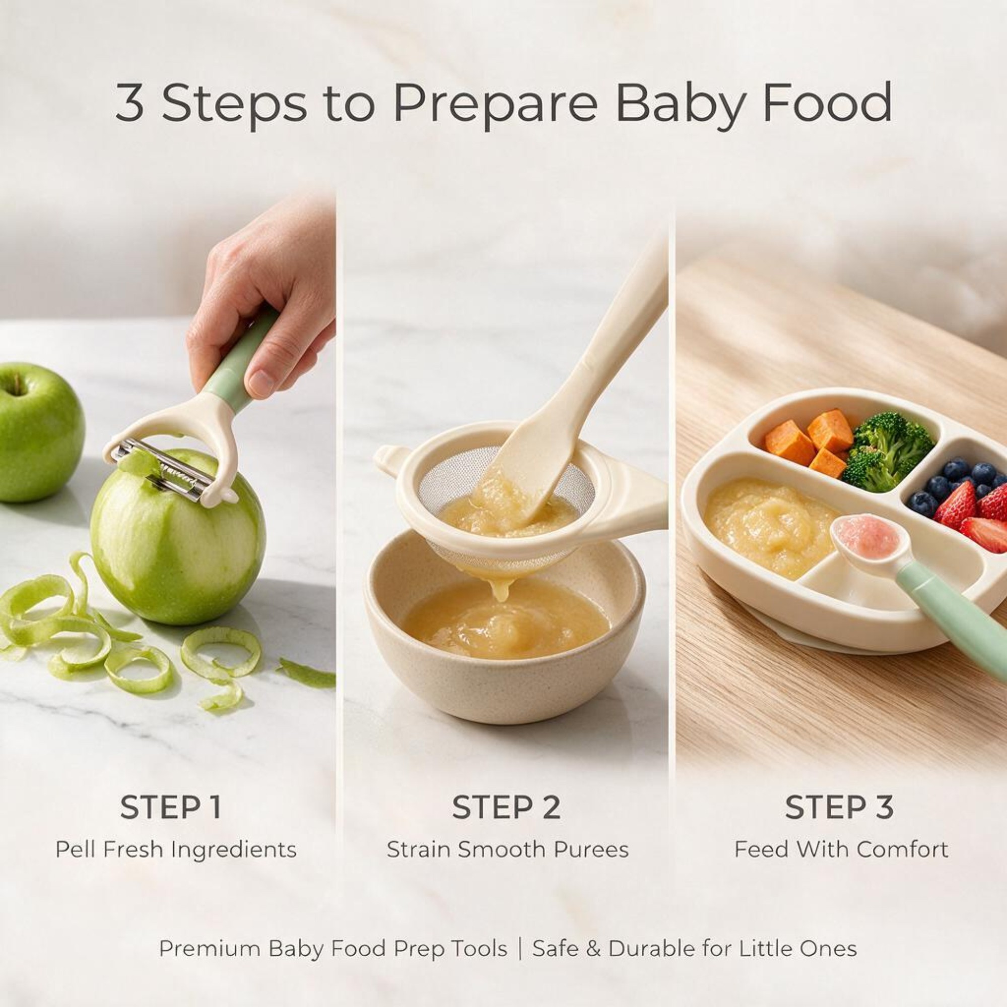 3종 아기 이유식 준비 키트 아기 수저 음식 거름망 필 - Baby Food Strainer 리뷰 및 가격