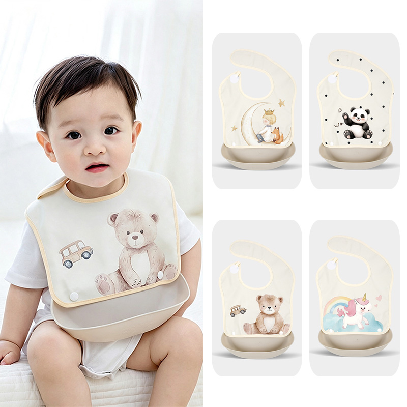 아기 탈부착 가능한 방수 턱받이, 분리형 실리콘 포켓이 - Baby Food Apron 리뷰 및 가격