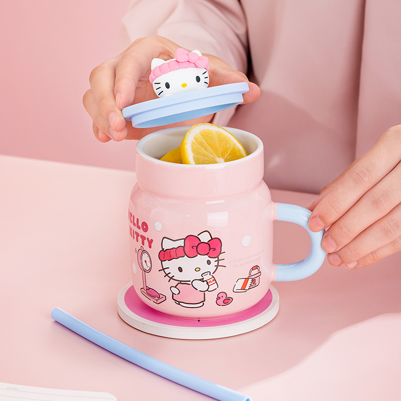 산리오 450ml 세라믹 머그컵 헬로키티 쿠로미 만화  - Training Cup Straw 리뷰 및 가격