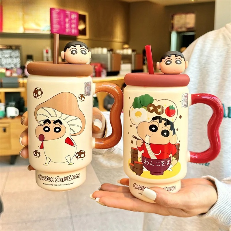 X&W 크레용신짱 세라믹 물컵 600ml 만화 캐릭터  - Training Cup Straw 리뷰 및 가격